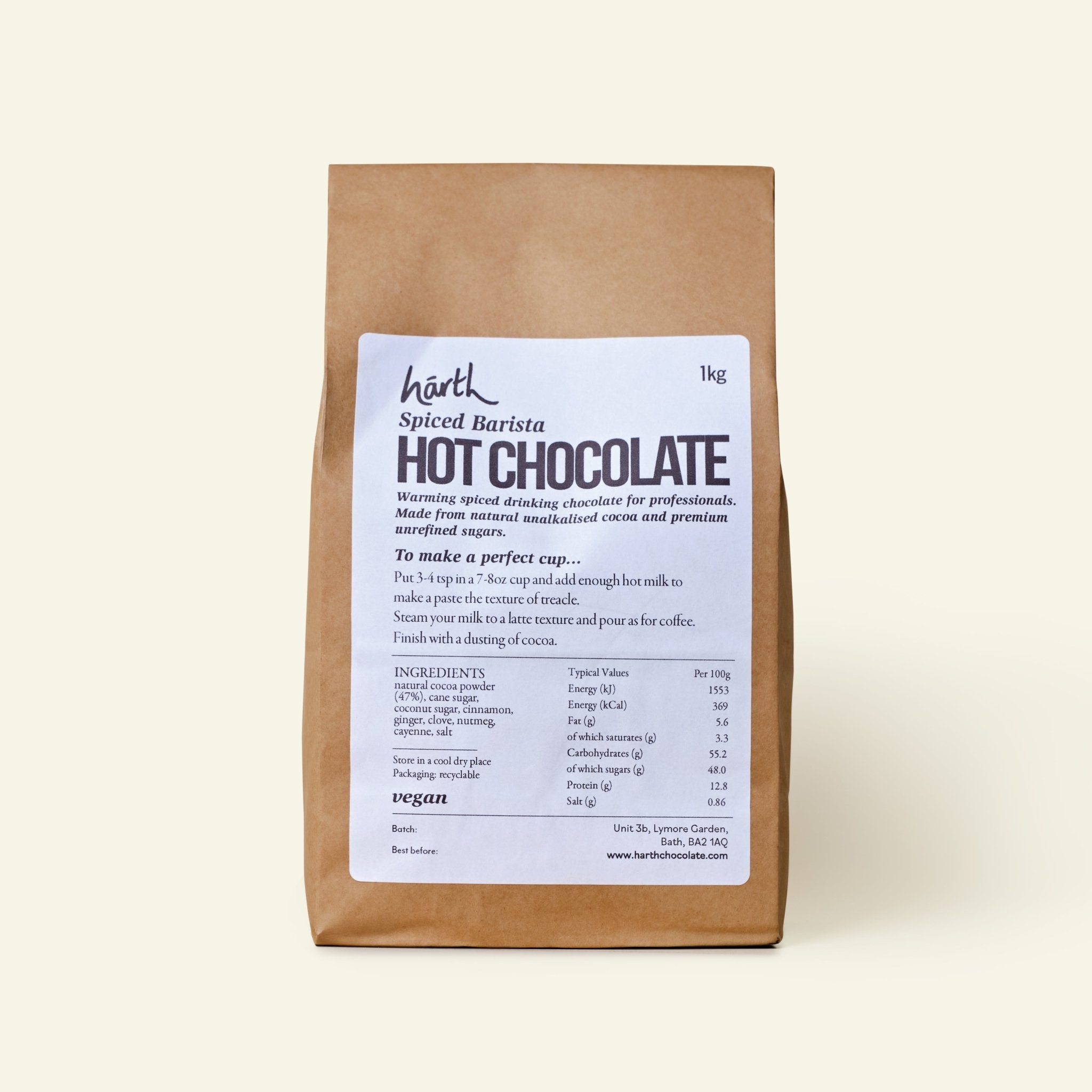 Spiced Barista Hot Chocolate - Harth Chocolate
